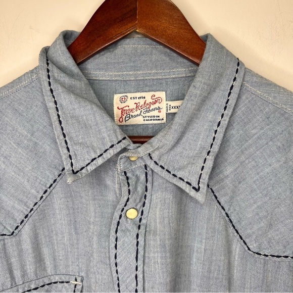 True Religion Blue Button Down Shirt Size XXXL - Picture 5 of 12